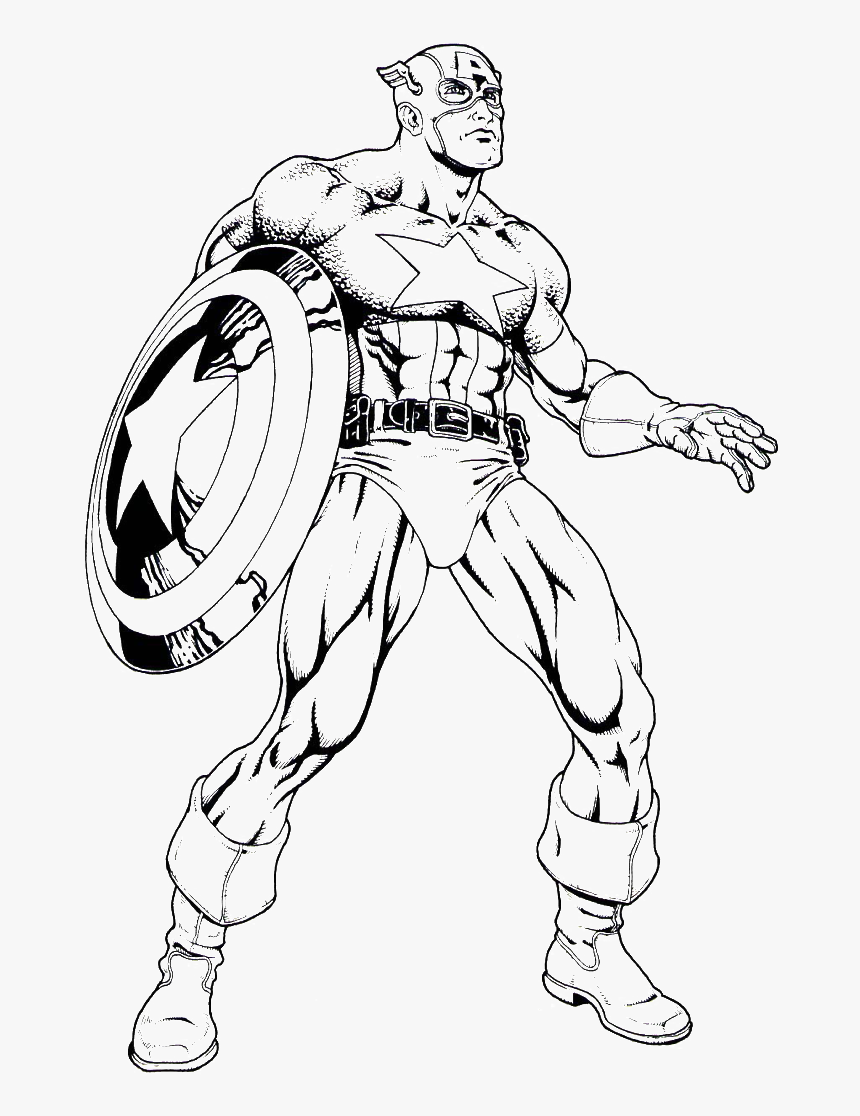 The Captain Americas Confusion Once Coloring For Kids - Captain America To Color, HD Png Download, Free Download