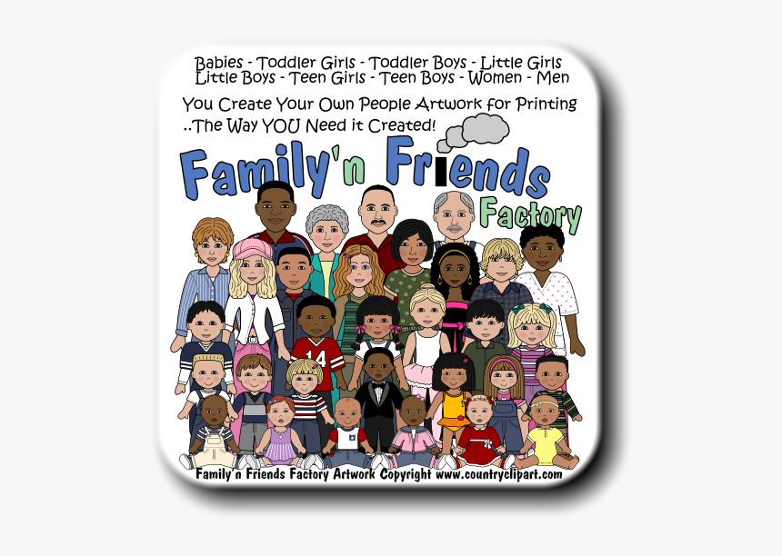 1 4 2 8 Factory Babies - African American Family And Friends Clipart, HD Png Download, Free Download