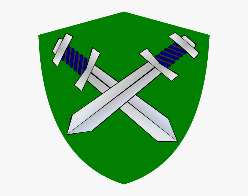 Shield Sword Clipart - Knight Shield Clipart Green, HD Png Download, Free Download