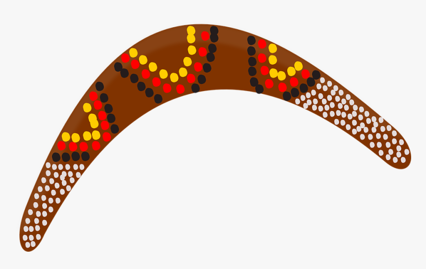 Boomerang, Aboriginal, Australia, Wood, Toy - Easy Aboriginal Art Boomerang, HD Png Download, Free Download