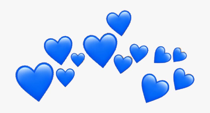 #blue #cute #aesthetic #blueaesthetic #heart #hearts - Black Heart Crown, HD Png Download, Free Download