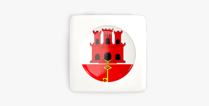 Square Icon With Round Flag - Gibraltar Flag, HD Png Download, Free Download