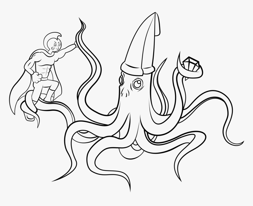 Squid Ink - Line Art, HD Png Download, Free Download