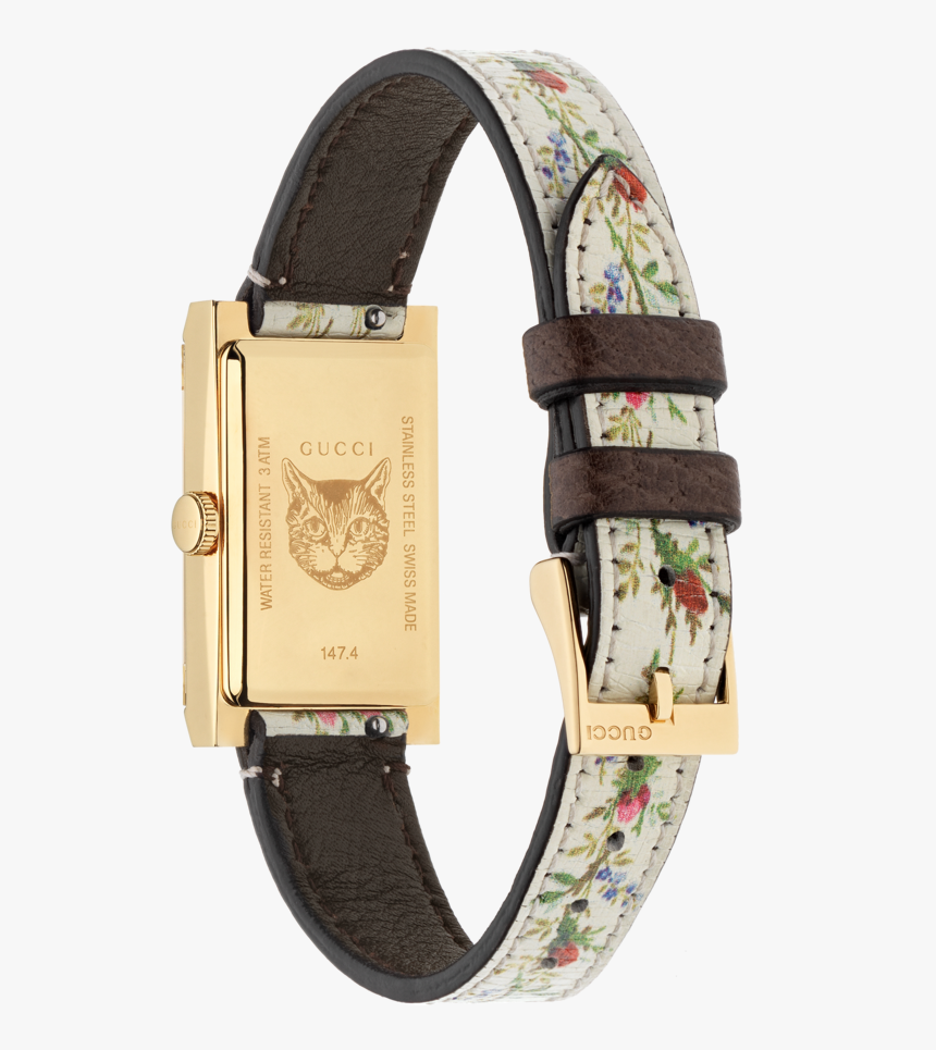 Gucci G-frame Mother Of Pearl Flower Dial Pvd Gold - Watch, HD Png Download, Free Download