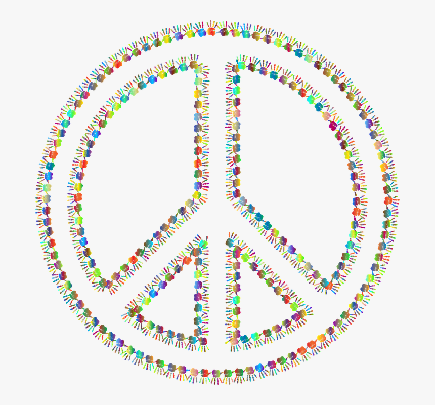 Peace, Sign, Symbol, Hands, Fingers, Stop, Palm - Circle Stitches, HD Png Download, Free Download