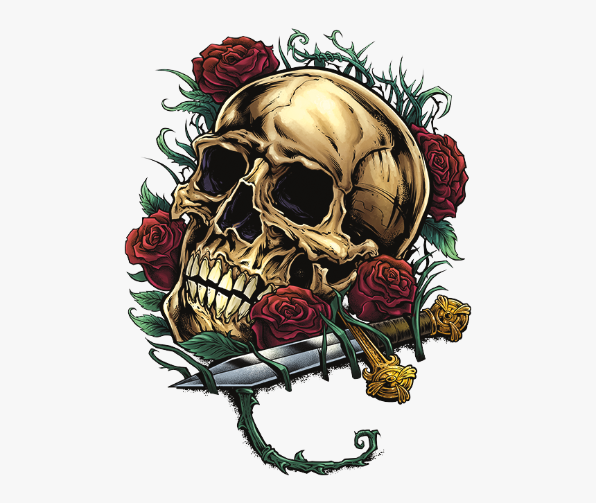 Skull And Roses Png, Transparent Png, Free Download