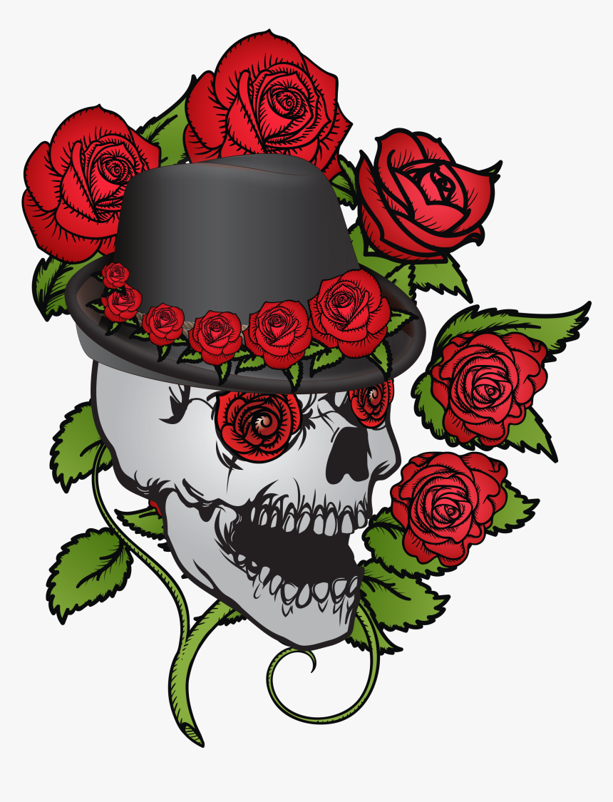 Transparent Skull And Roses Png - Skull And Rose Png, Png Download, Free Download