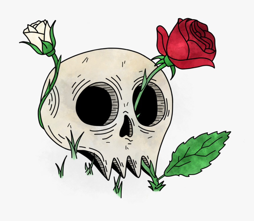 Skull Rose - Illustration, HD Png Download, Free Download