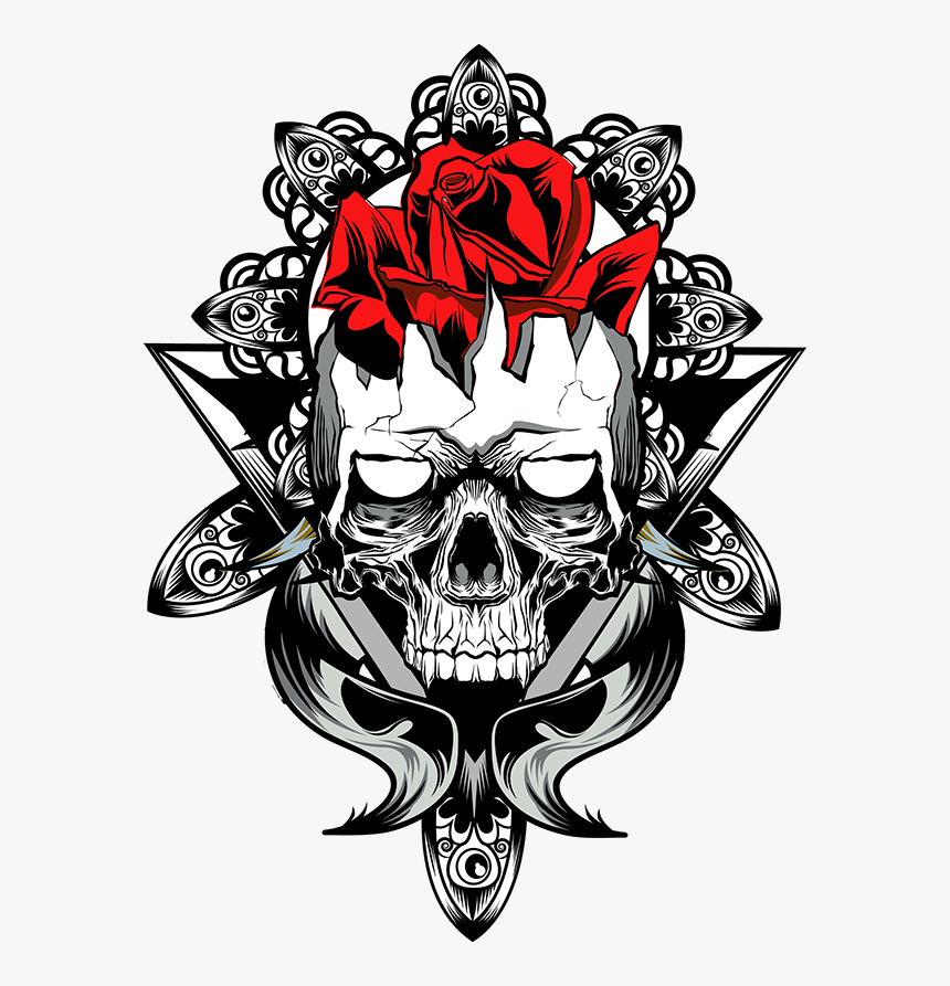 Skull With Rose Logo, HD Png Download, Free Download
