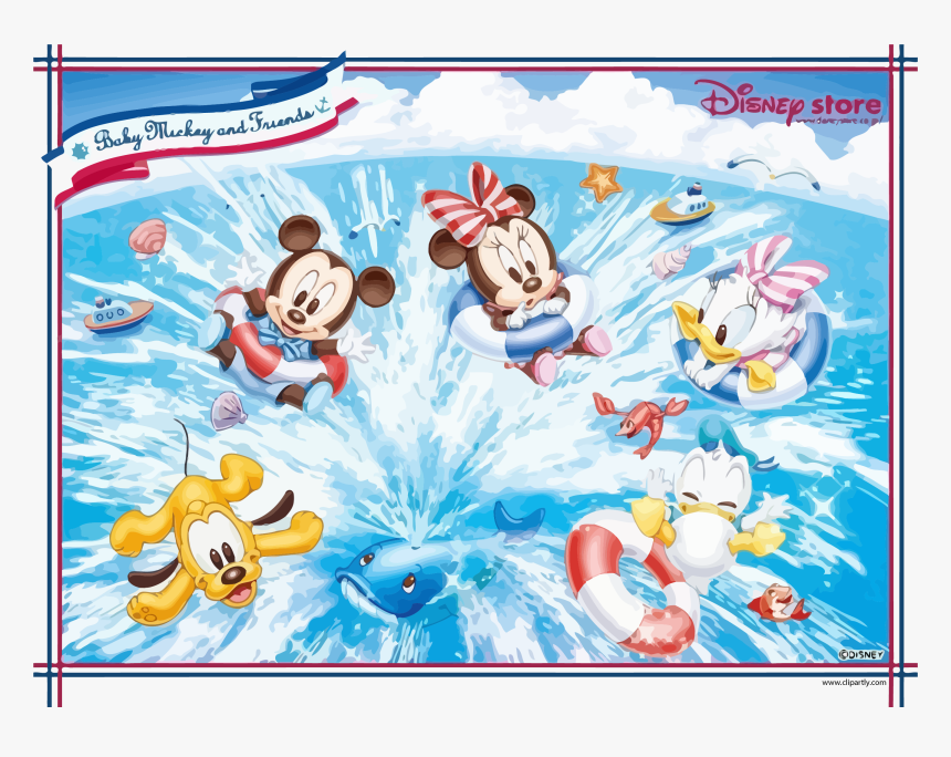 Baby Mickey And Friends Summer Fun Disney Picture Wallpaper - Mickey And Minnie Summer, HD Png Download, Free Download