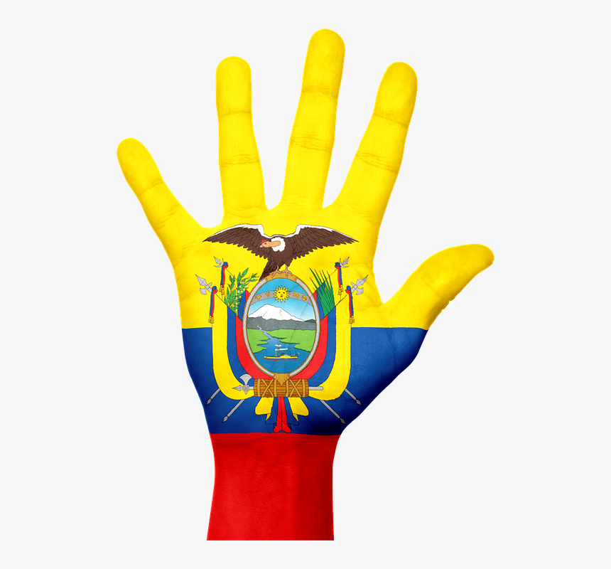 Ecuador, Flag, Hand, National, Fingers, Patriotic - Ecuador Flag Hand, HD Png Download, Free Download