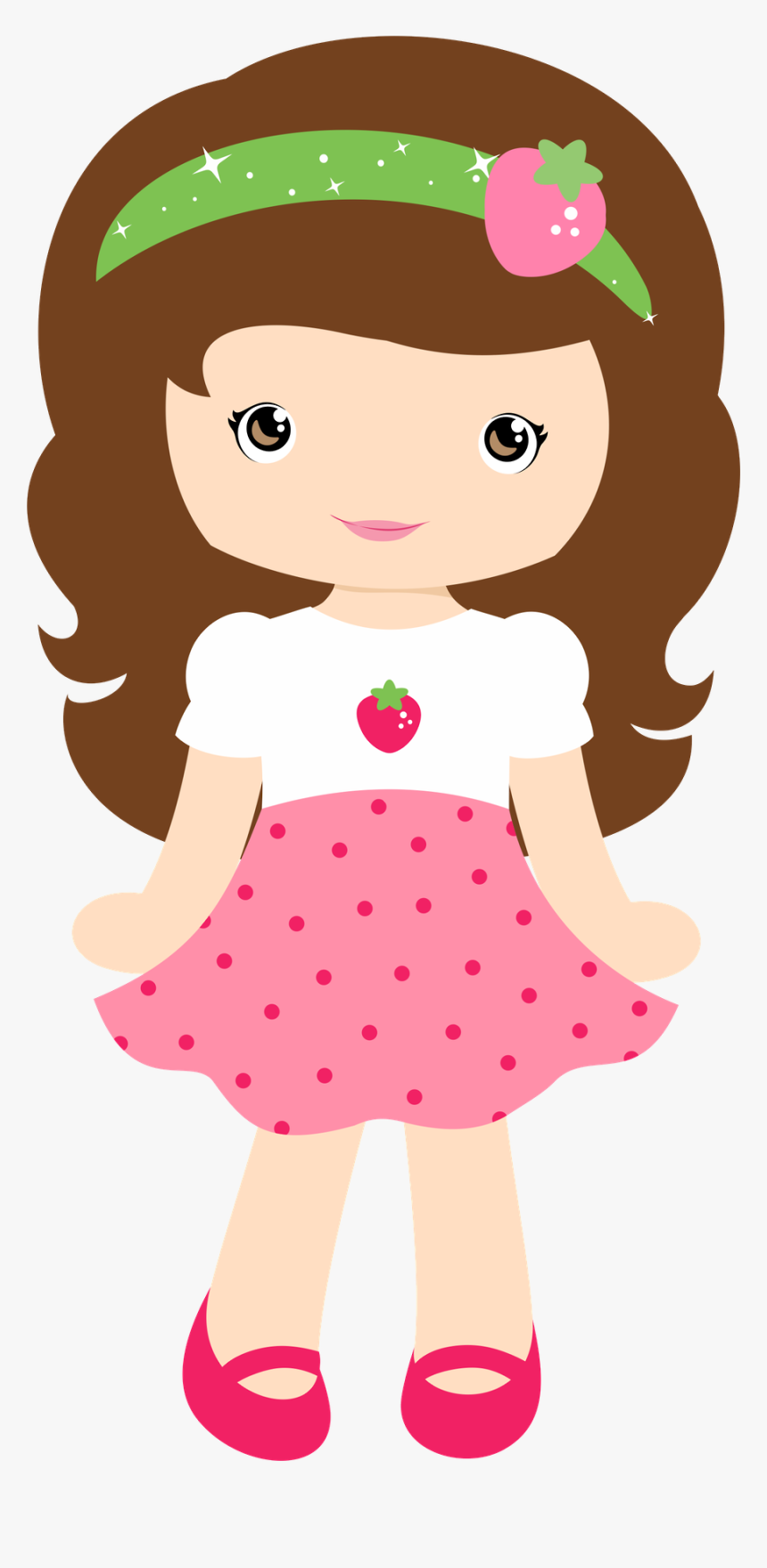 Moranguinho Minus Strawberry Shortcake - Cute Girl Clipart Png, Transparent Png, Free Download