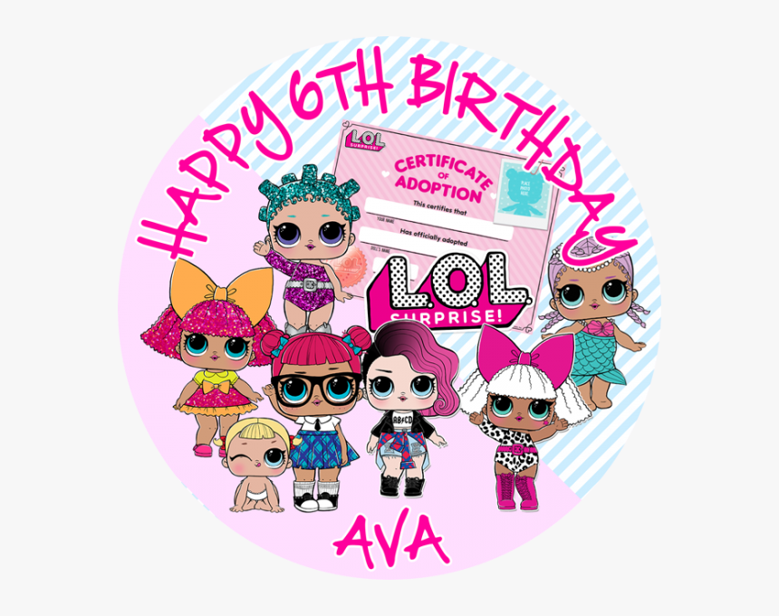 Lol Doll Round Edible Cake Topper - Doll Lol Birthday Cake, HD Png Download...