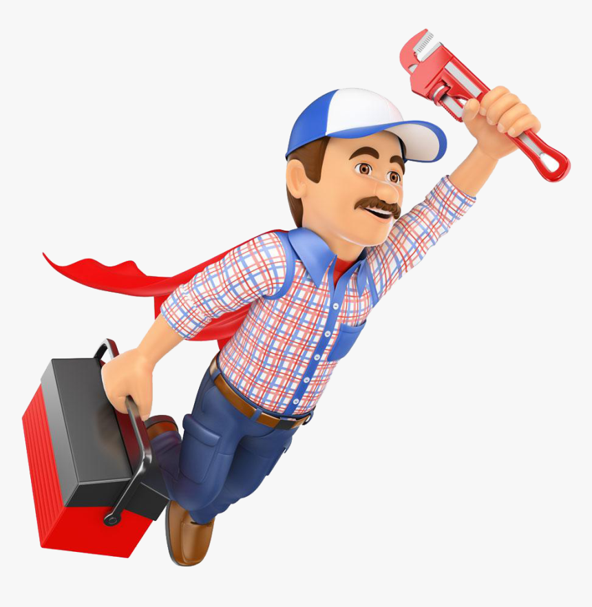 Jpg Stock Plumber Clipart Tool Man - Plumber With Pipe Wrench, HD Png Download, Free Download