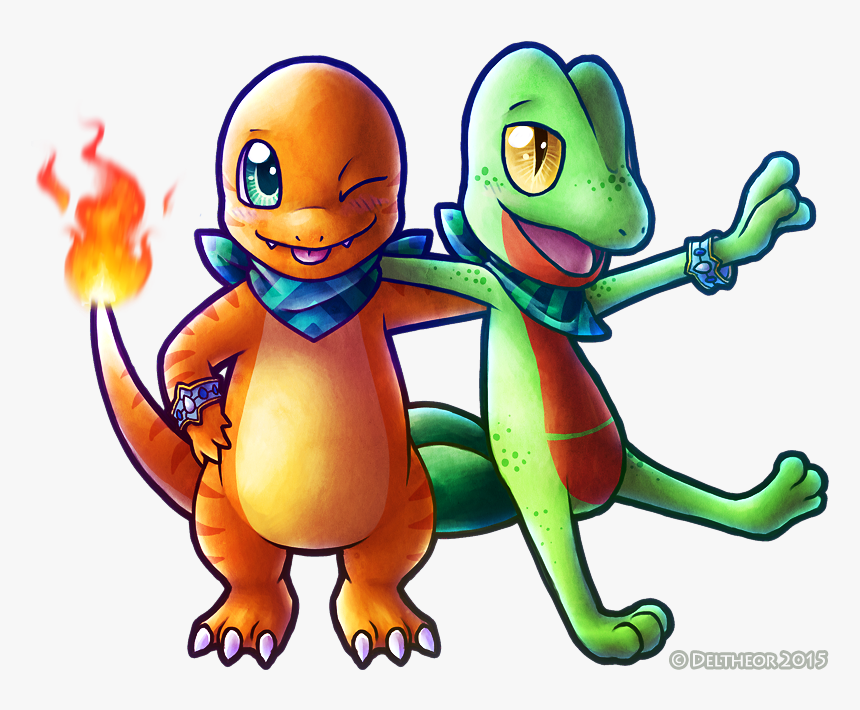 Pmd Treecko And Charmander, HD Png Download, Free Download