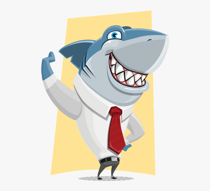 Funny Shark Clipart Png , Png Download - Cartoon Loan Shark Transparent, Png Download, Free Download