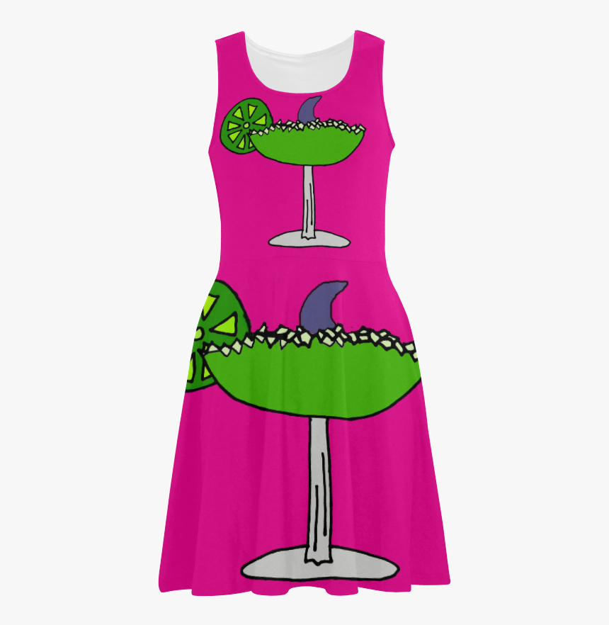 Funny Shark Fin In Margarita Drink Atalanta Sundress - Day Dress, HD Png Download, Free Download