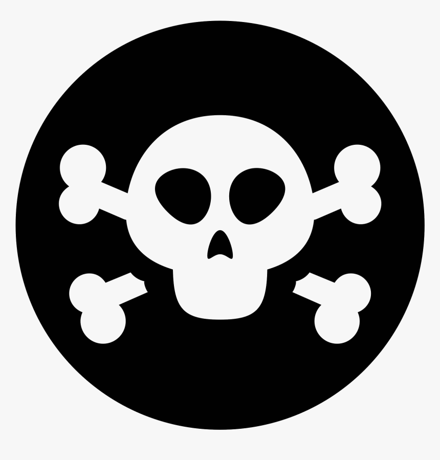 Skull Crossbones Icon - Tête De Mort Icone, HD Png Download, Free Download