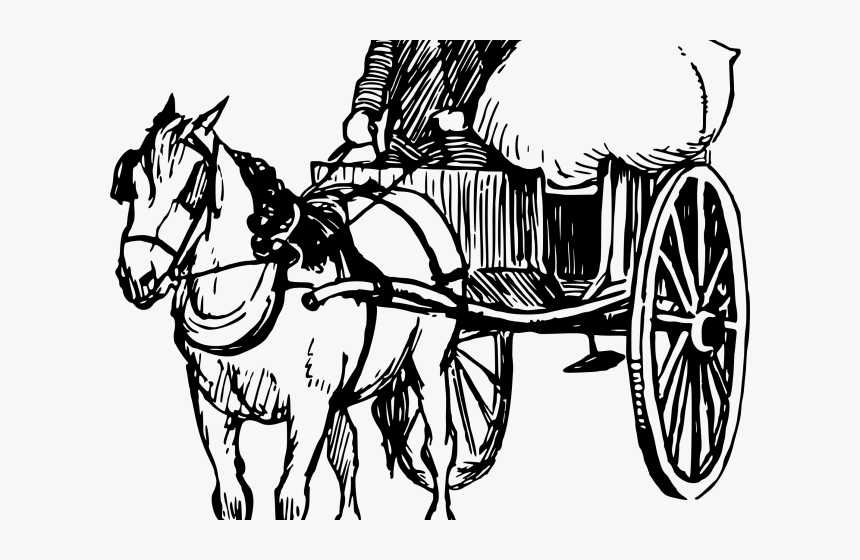 Transparent Horse And Carriage Png - Horse And Cart Drawing, Png Download, Free Download