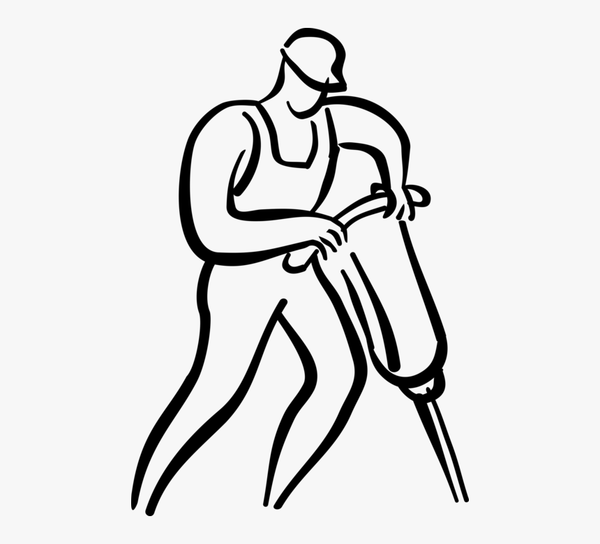 Vector Illustration Of Construction Worker Operates - Ruido En La Ergonomia, HD Png Download, Free Download