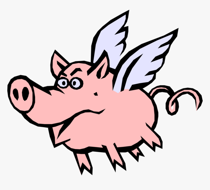 Hog Vector Head - Cartoon Flying Pigs Png, Transparent Png, Free Download