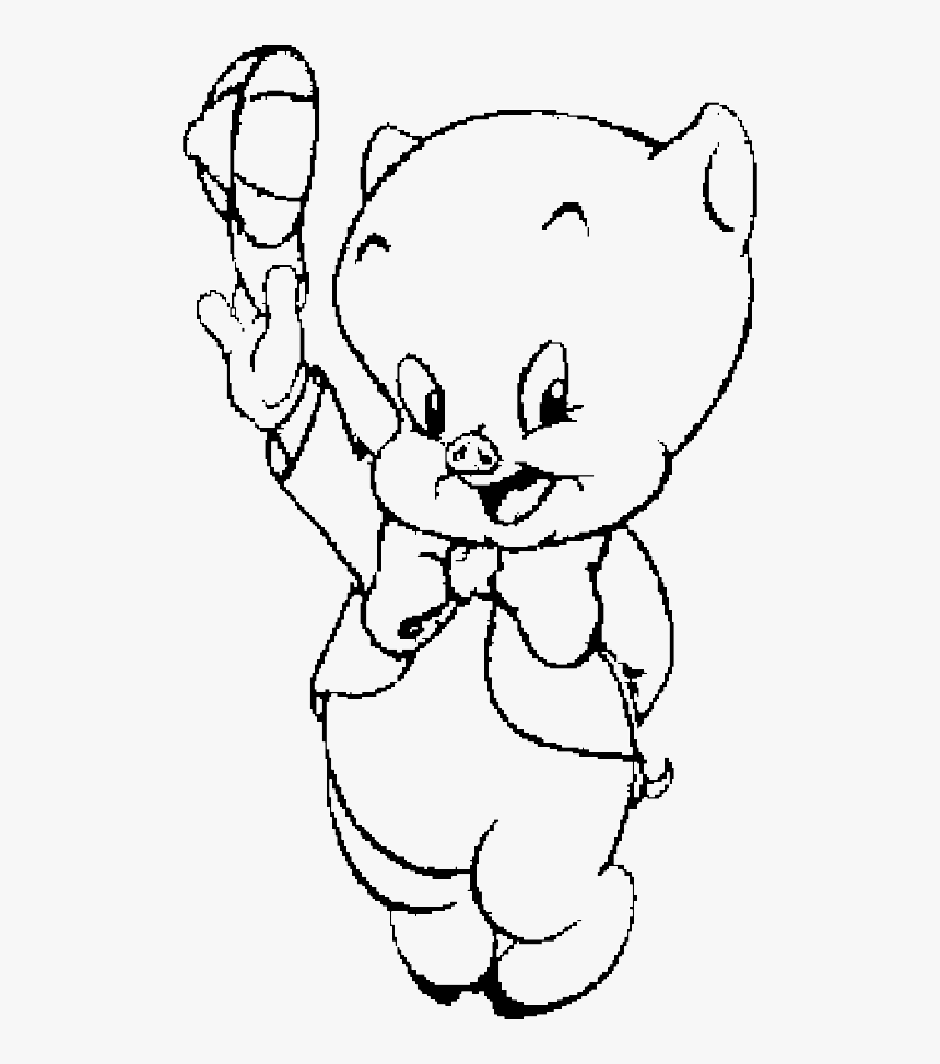 Transparent Wallykazam Clipart - Porky Pig Black And White, HD Png Download, Free Download