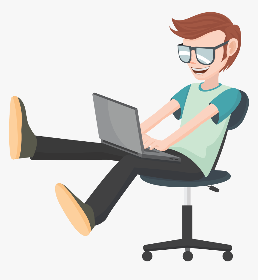 Picture Transparent Accountant Clipart Future - Man Using Laptop Animation, HD Png Download, Free Download