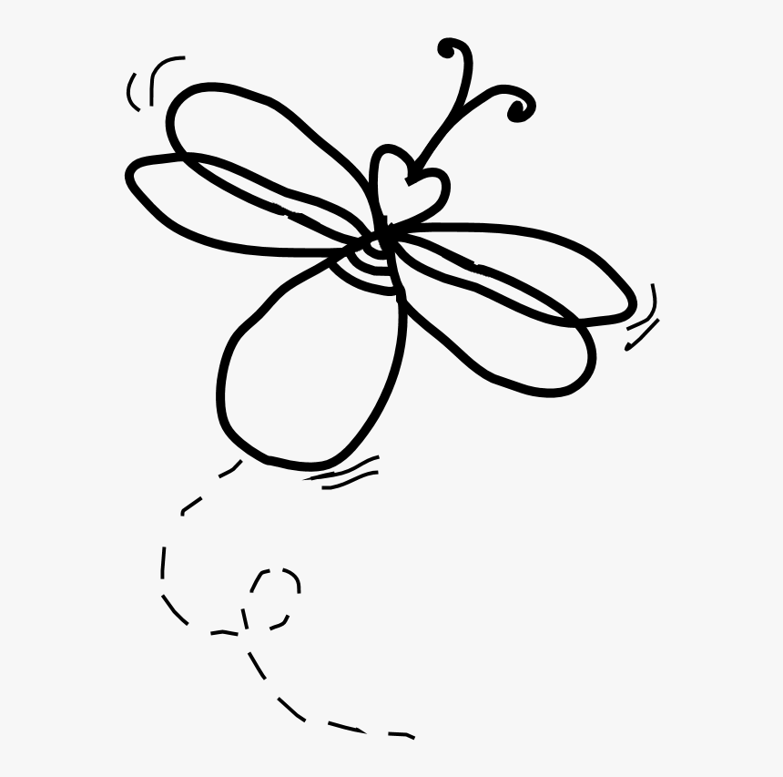 Firefly Clipart Simple - Fireflies Black And White, HD Png Download, Free Download