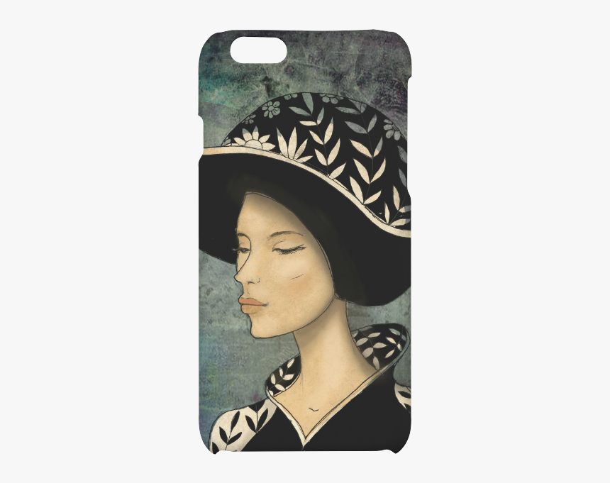 In Black Beautiful Pretty Lady Women Girl Illustration - Mobile Phone Case, HD Png Download, Free Download