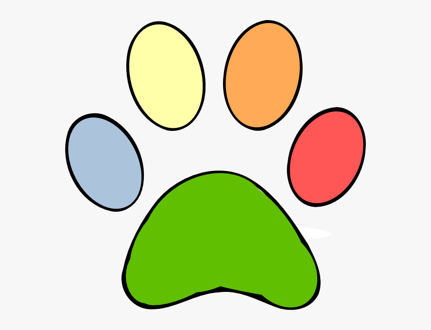 Paw Clip Art Colorful - Colorful Paw Prints Png, Transparent Png, Free Download