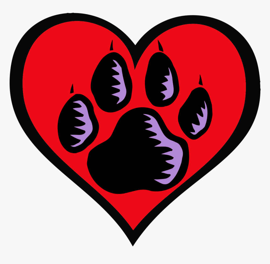 Heart Paw Print Png Www - Heart Clipart, Transparent Png, Free Download