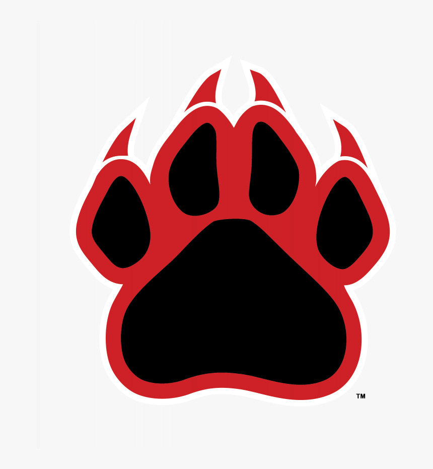 Panther Paw Prints Clipart Png - Black And Red Paws, Transparent Png, Free Download