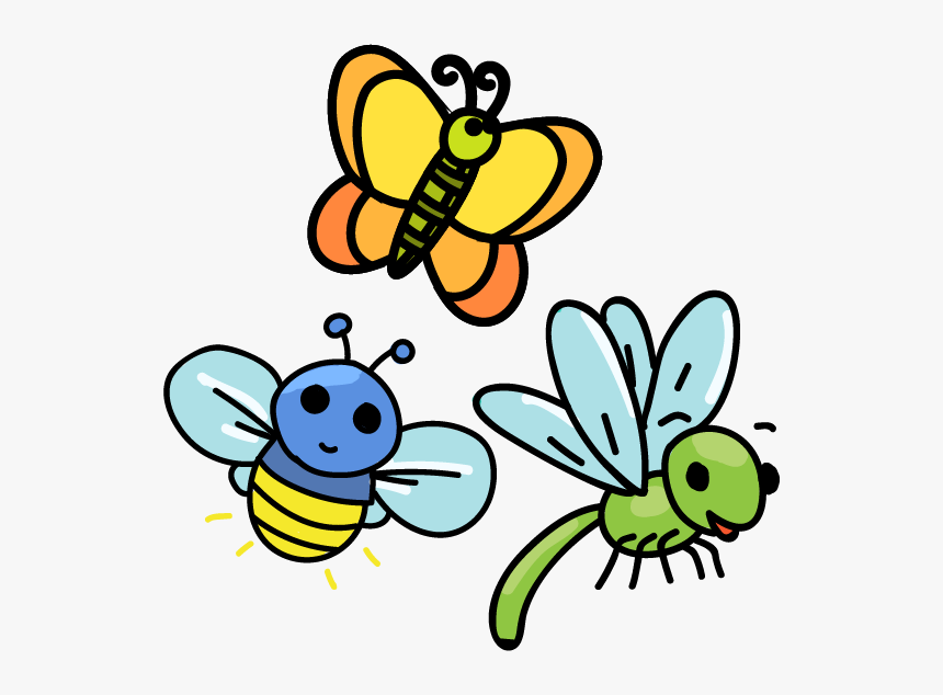 Bumble Bee - Dragon Fly And Butterfly Cartoons, HD Png Download, Free Download