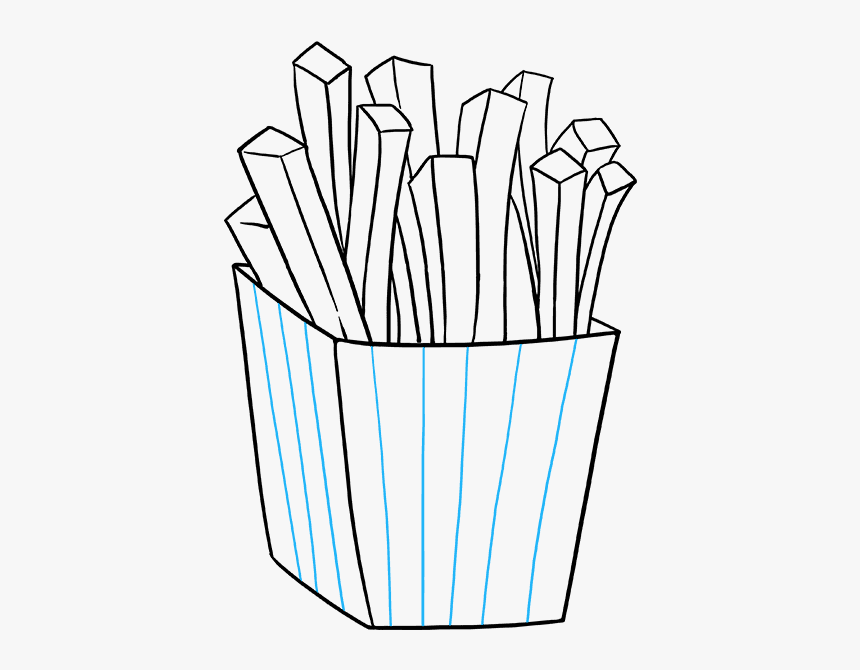How To Draw French Fries - Line Art, HD Png Download, Free Download
