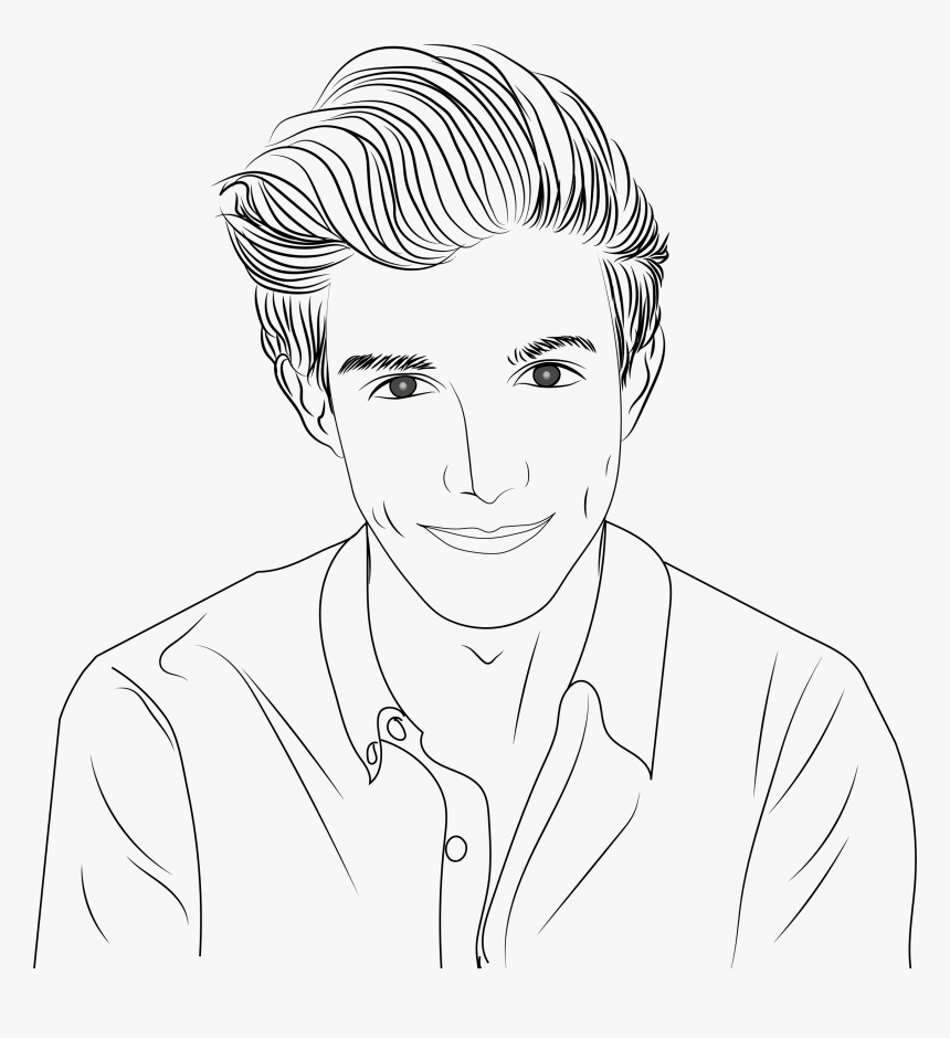 Man"s Line Art Portrait Clip Arts - Portrait Line Drawing Man, HD Png Download, Free Download