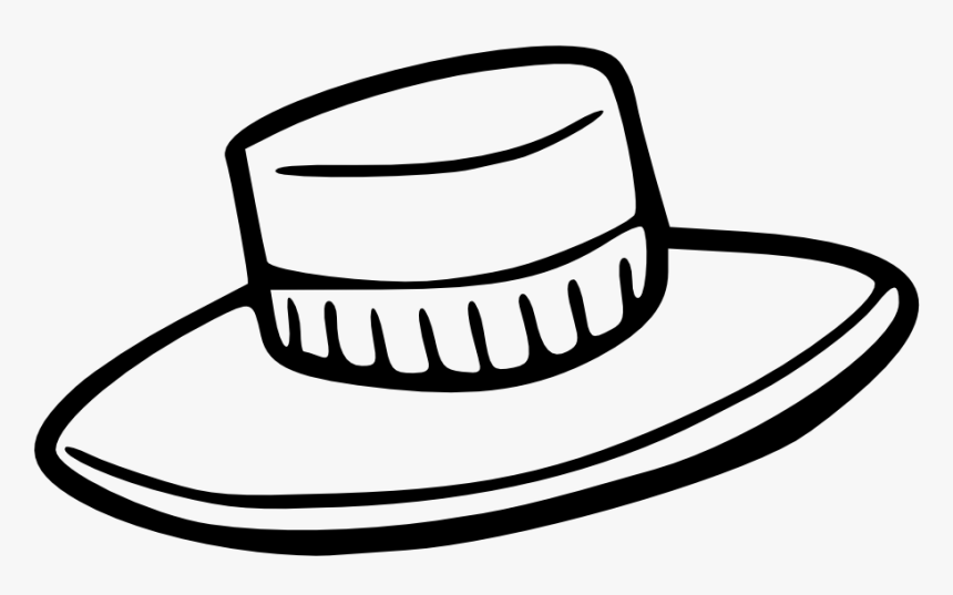 Hats Png Black And White - Sun Hat Clipart Black And White, Transparent Png, Free Download