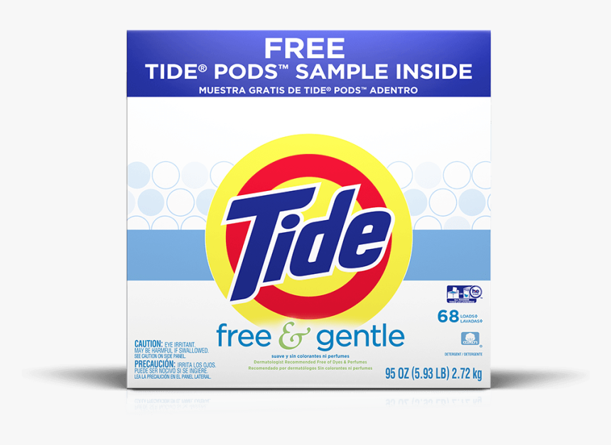 Tide Free And Gentle Powder - Tide Detergent, HD Png Download, Free Download