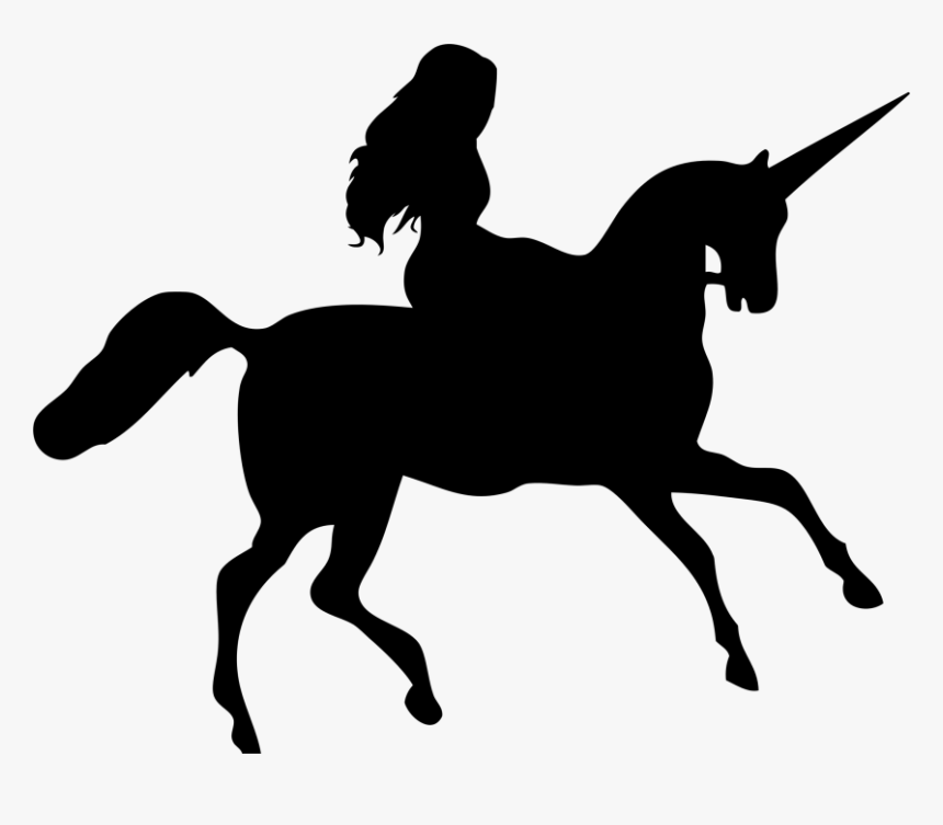 Horse Silhouette Unicorn Clip Art - Fairy And Unicorn Silhouette, HD Png Download, Free Download