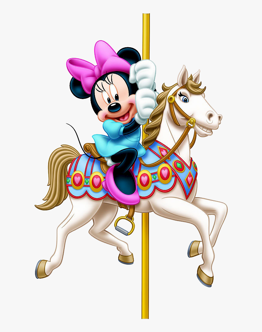 Minnie On Horse, Minnie On Carousel - Minnie Mouse On A Horse, HD Png Download, Free Download