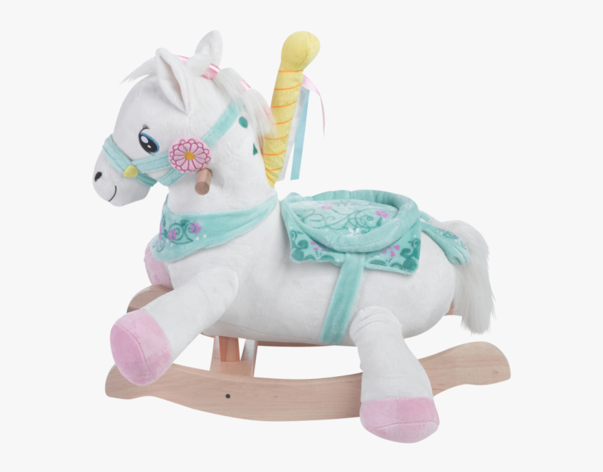 Press The Buttons On The Back Of Her Head To Activate - Plush Carousel Horse, HD Png Download, Free Download