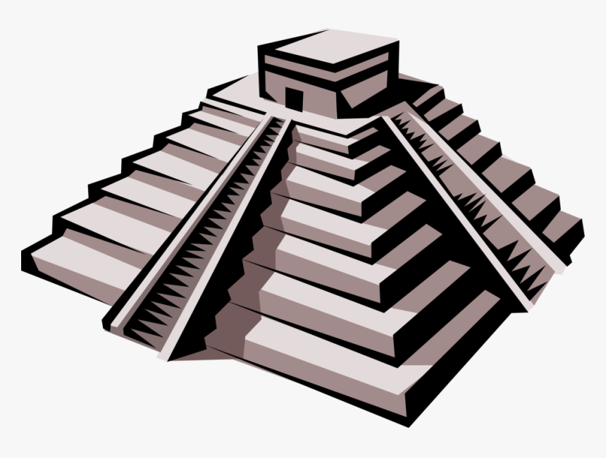 Vector Illustration Of Ancient Mayan, Aztec, Or Inca - Aztec Pyramid Drawings, HD Png Download, Free Download