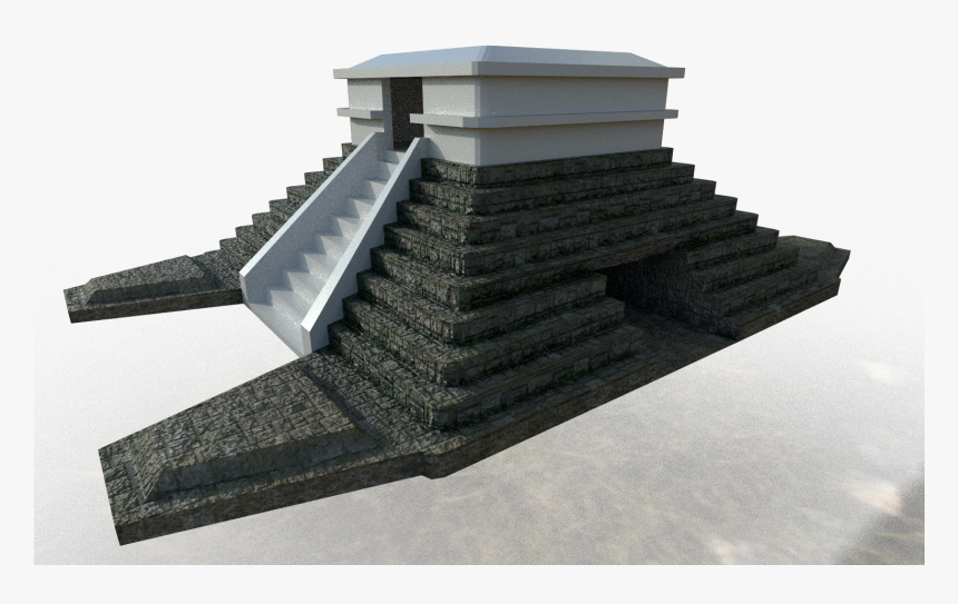 A Model Of A Game Ready Aztec Pyramid I"m Working On, - Roof, HD Png Download, Free Download