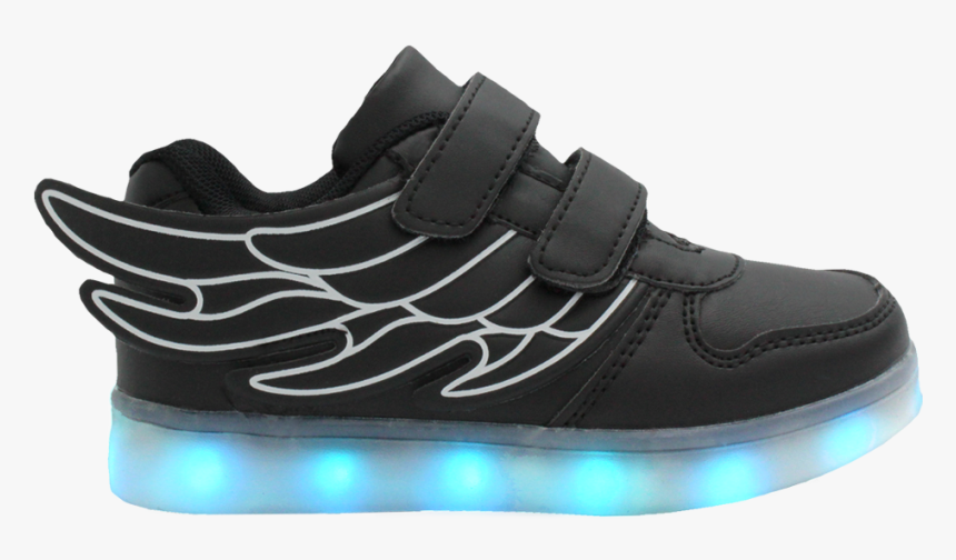 Kids Black Ledshoes Lowtop - Nike Zapatillas Niños Png, Transparent Png, Free Download