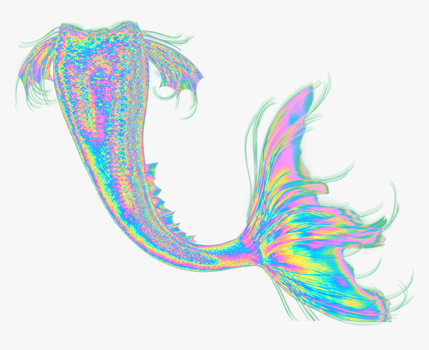 Mermaid Siren Image Holography Drawing - Transparent Background Mermaid Tail Transparent, HD Png Download, Free Download