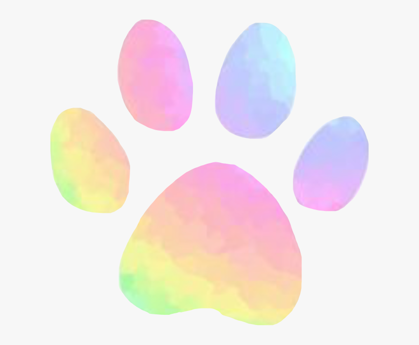 Pastel Paw Print Rainbow Aesthetic Cute Pink Dog Freeto - Transparent Pink Paw Print, HD Png Download, Free Download