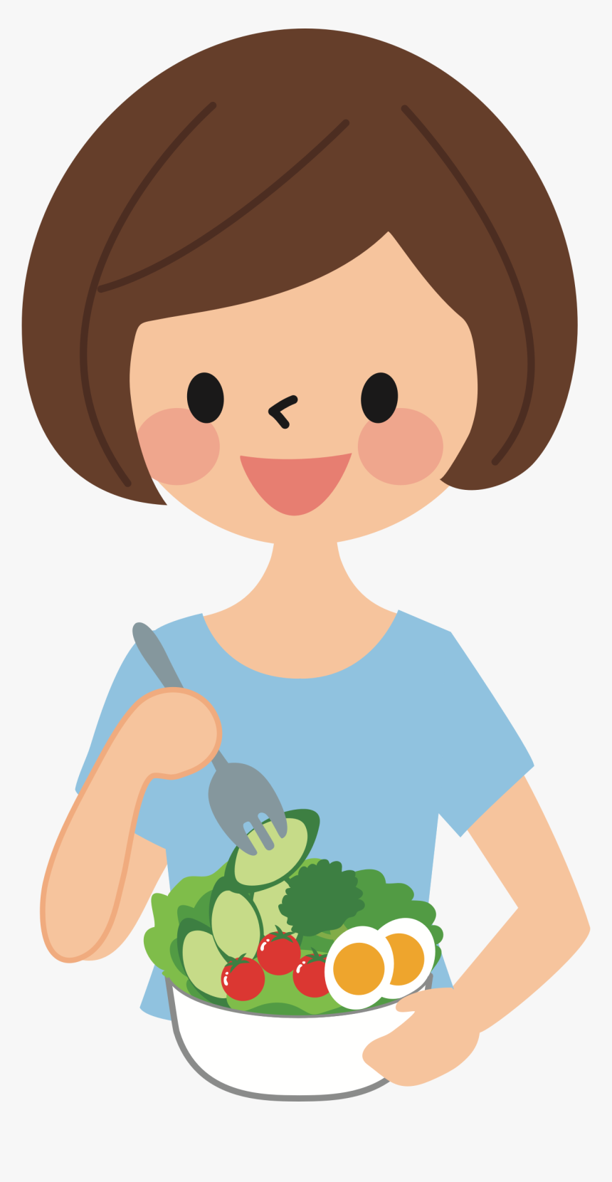 My Salad Days Big - Girl Eating Salad Clipart, HD Png Download, Free Download