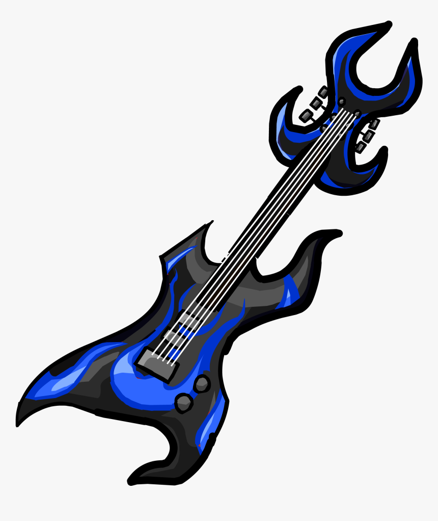 Blue Hard Rock Guitar Icon - Club Penguin Electric Guitar, HD Png Download, Free Download