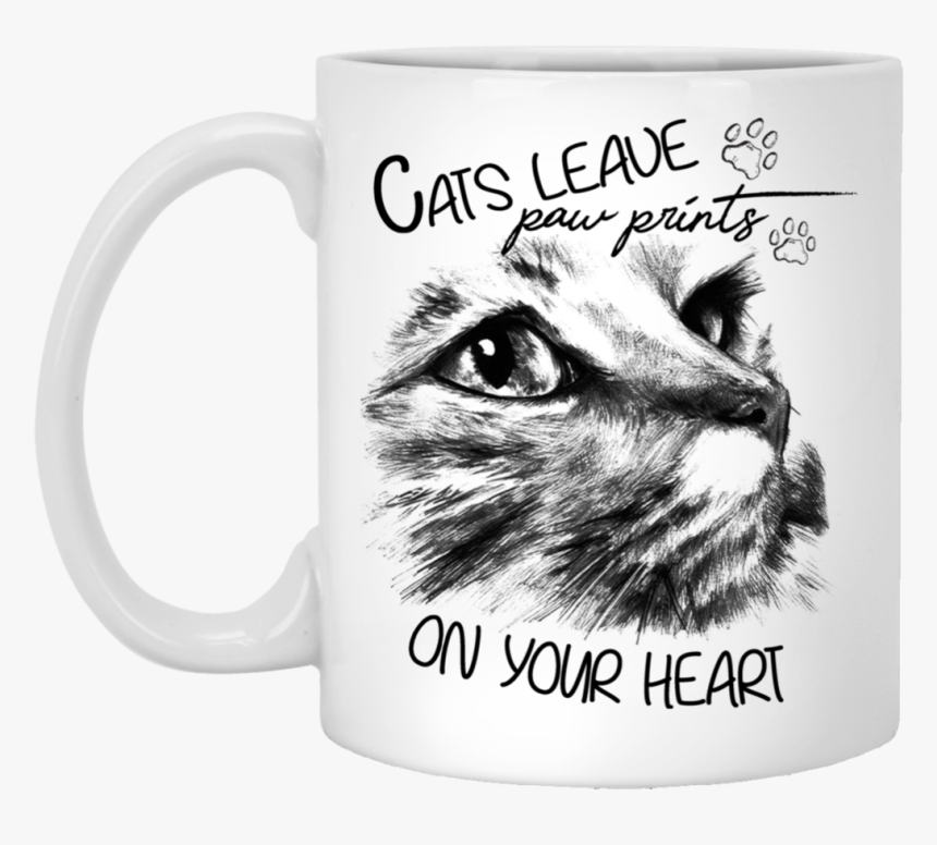 Cats Leave Paw Prints On Your Heart Cat Mugs Vota Color - Cat Face Tattoo Design, HD Png Download, Free Download
