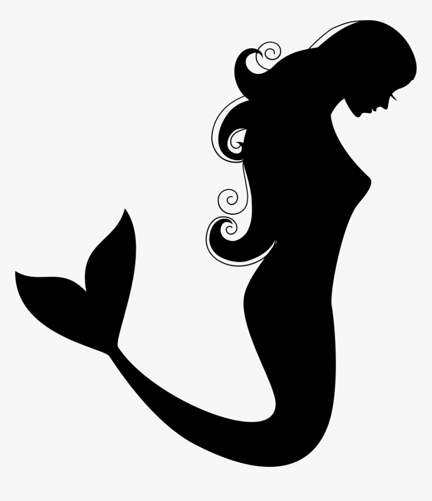 Mermaid Side View Silhouette - Mermaid Icon Png, Transparent Png, Free Download