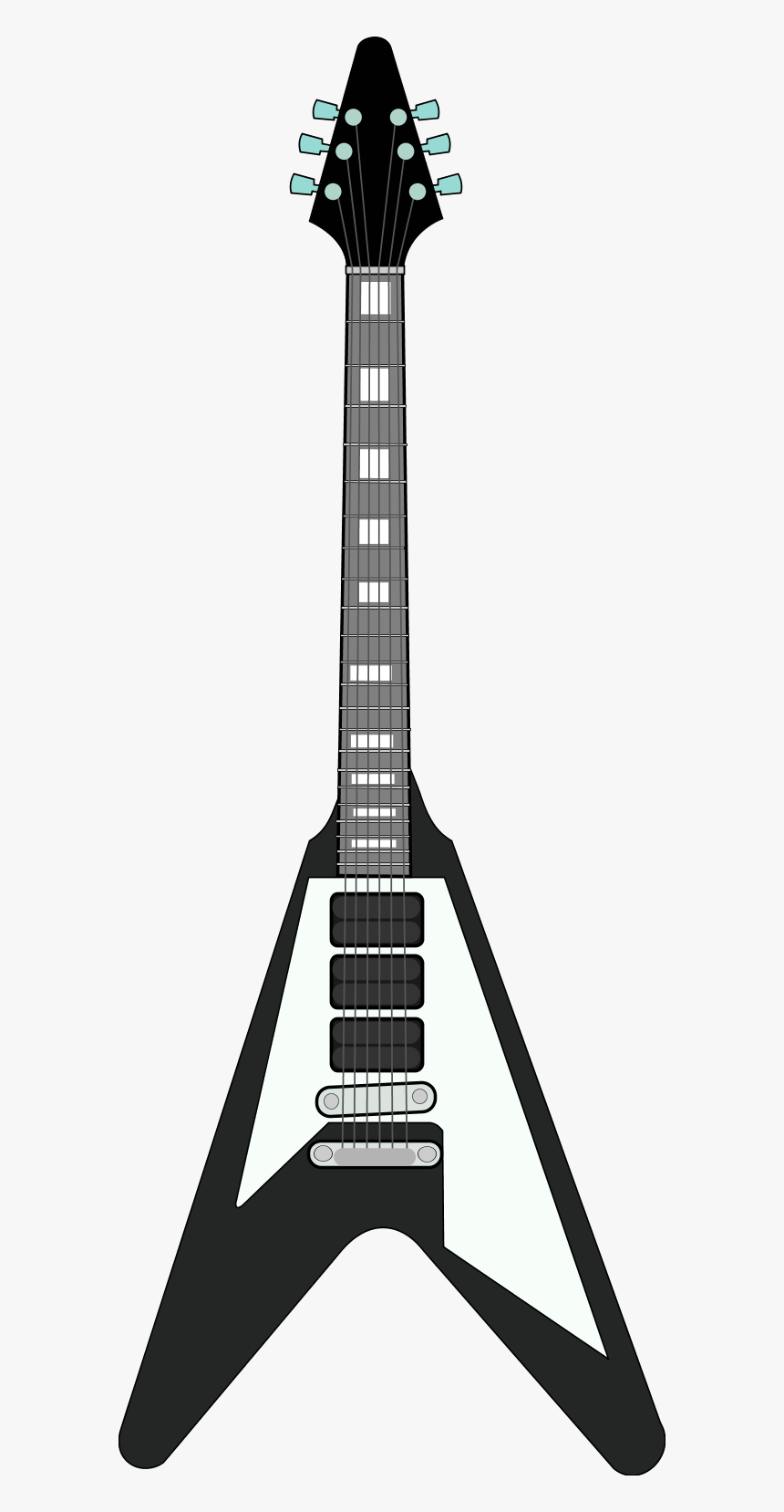 Outline Panda Free Images - Flying V Guitar Vector, HD Png Download, Free Download